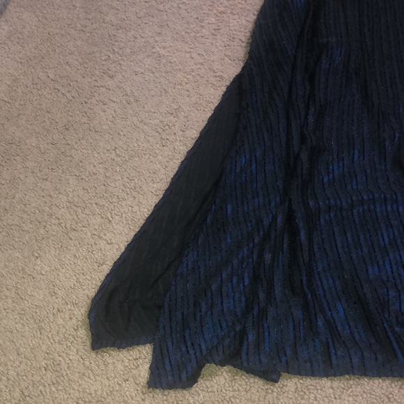 ModCloth Your Time to Shine Surplice Maxi Dress Flutter Sleeves Blue Black - Picture 7 of 10